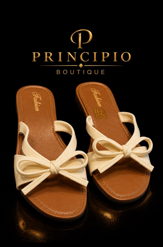 sandalias planas con accesorio de lazo nude talla 40-41