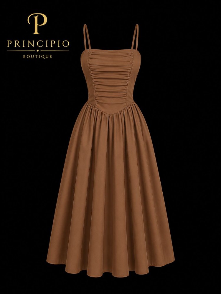 VESTIDO MARRON TALLA M
