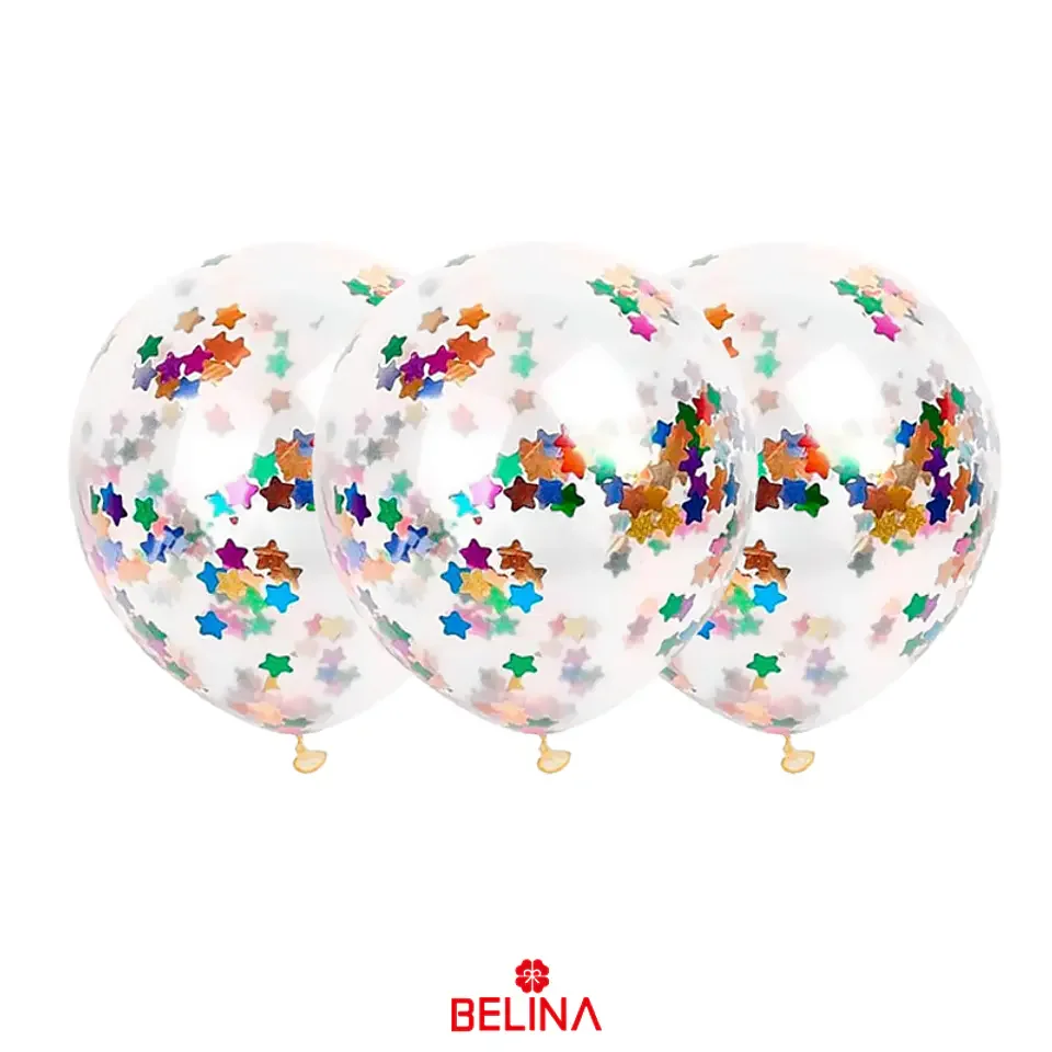 Globos Confeti Multicolor Pack 3