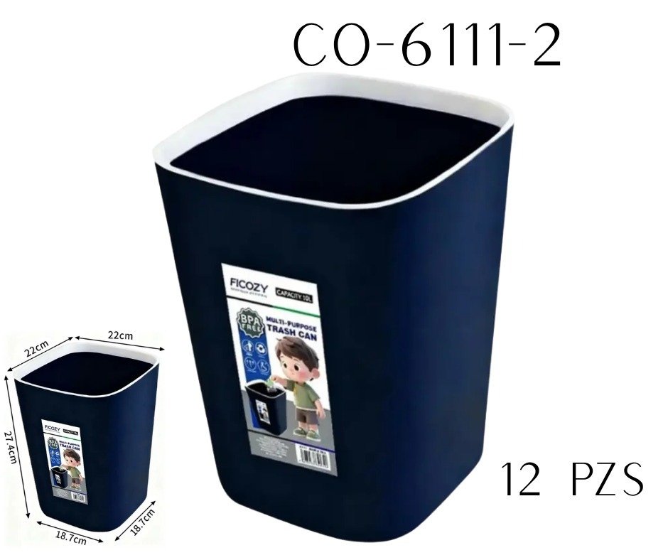 6111-2     Bote de Basura Chico     12pcs