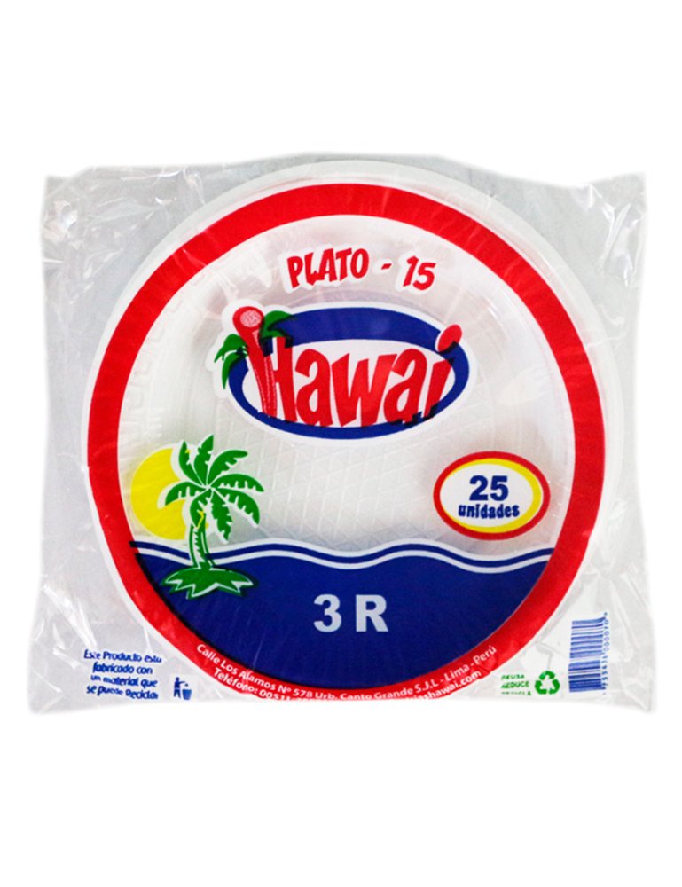 PLATO PEQUEÑO PLASTICO P - 15 (PAQUETE 25 UNIDADES)