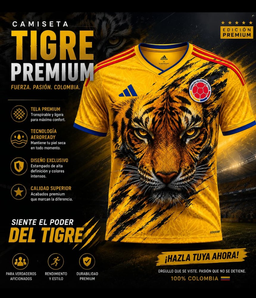 CAMISETA DEL TIGRE COLOMBIA AAA