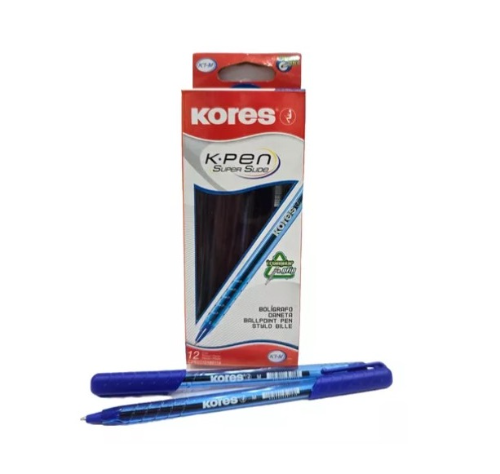 BOLIGRAFO KORES TRANSP. AZUL x12