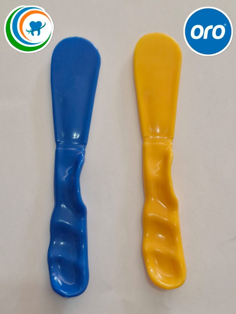 Espatula plastica para alginato, unidad, (azul y amarillo) ORO
