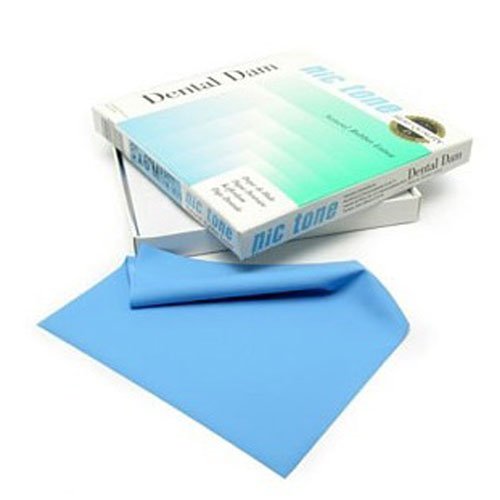 Dique de hule NicTone 6"x6", medio, azul, MDC Dental