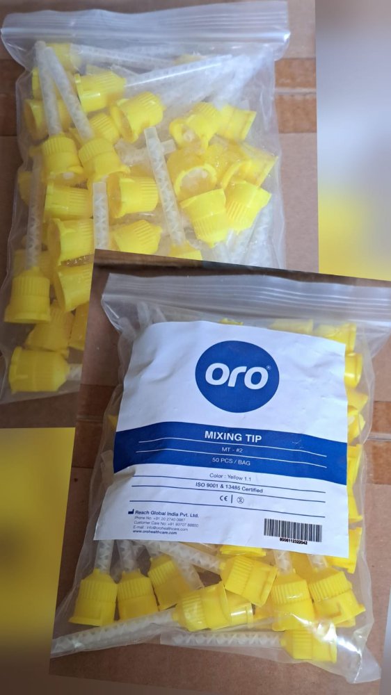 Puntas de mezcla para silicona, paquete de 50 unds, ORO