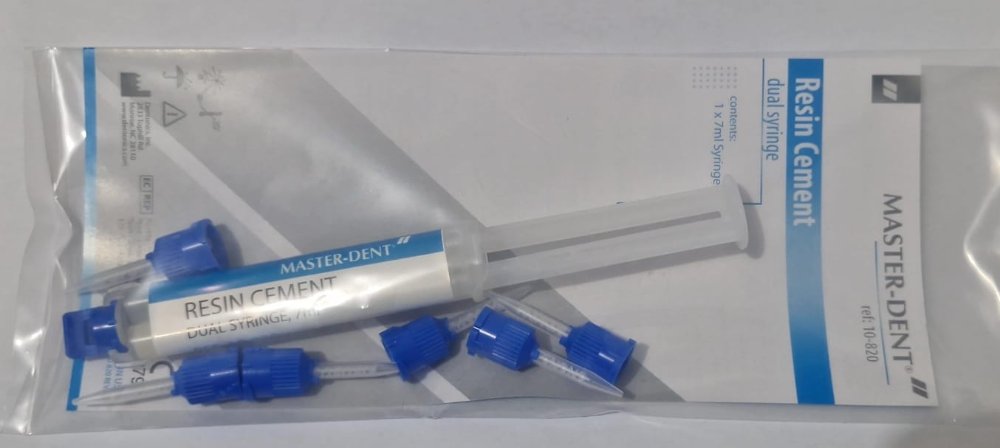 Cemento Resinoso, autocurado, jeringa 7ml mas 6 puntas de mezcla, Master-Den