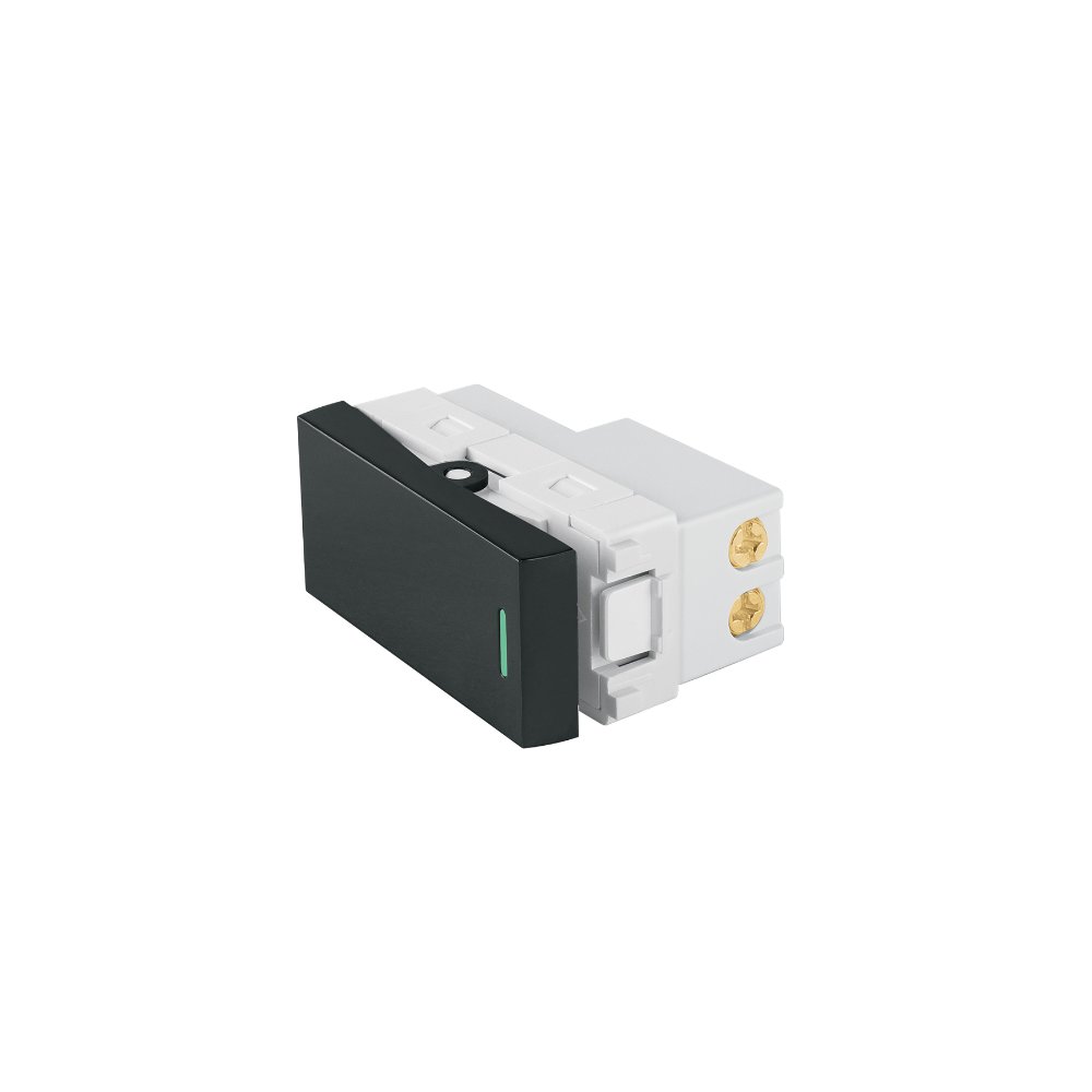 Interruptor Sencillo Negro Lisboa 1 Modulo 47873 Volteck