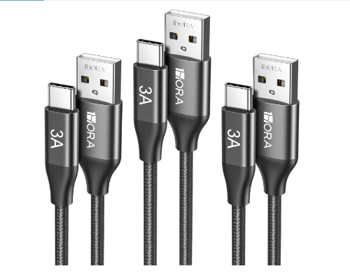 Cable USB C a USB A 3A 1Mt Carga Rapida 1Hora