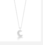 COLAR PRATA PINGENTE LUA CRAVEJADO