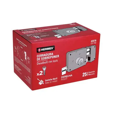 38MM CERRADURA DERECHA SOBREPONER 1-1/2"