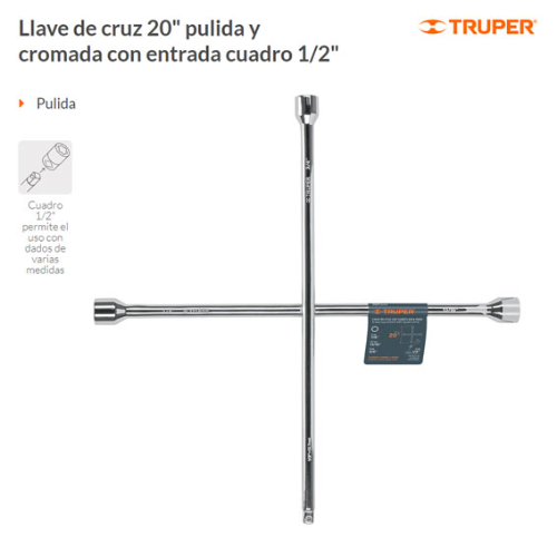 LLAVE DE CRUZ 20" DADO DE 1/2 TRUPER