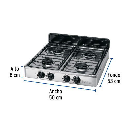 PARRILLA DE GAS 4 QUEMADORES