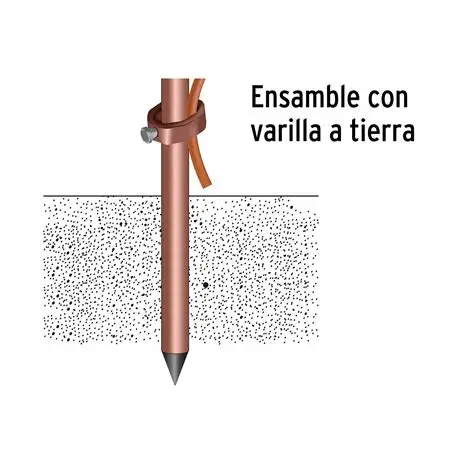 CONECTOR REDONDO VARILLA A TIERRA