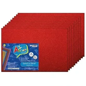 Goma Eva Pliego Glitter Rojo