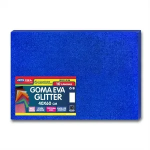 Goma Eva Pliego Glitter Azul