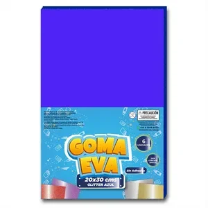 Goma Eva Hoja Lisa Azul