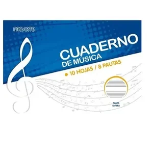 Cuad. musica pauta entera 10hjs Proarte
