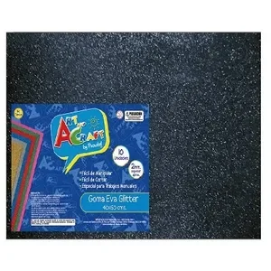 Goma Eva Pliego Glitter Negro