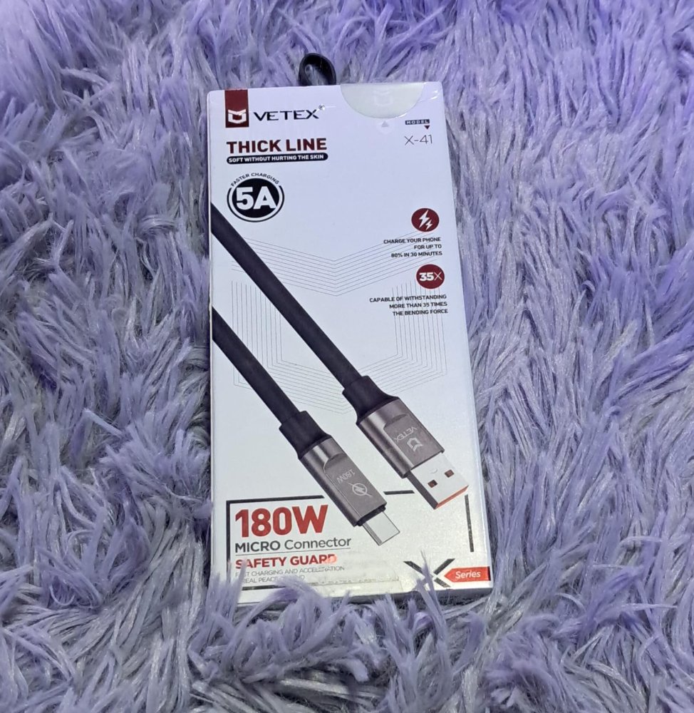 000412 - CABLE USB  - V8 - X41 - 5A - 180W VETEX