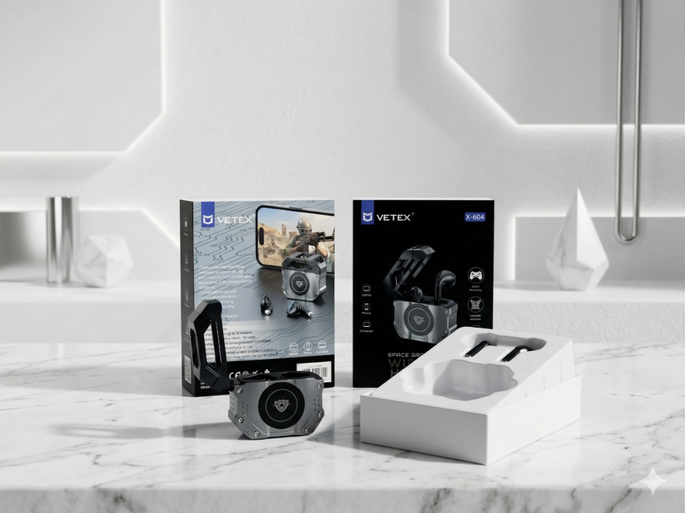 85264 - AUDIFONOS INALAMBRICOS VETEX X604 - SPACE GRAY WIRELESS HEADSET