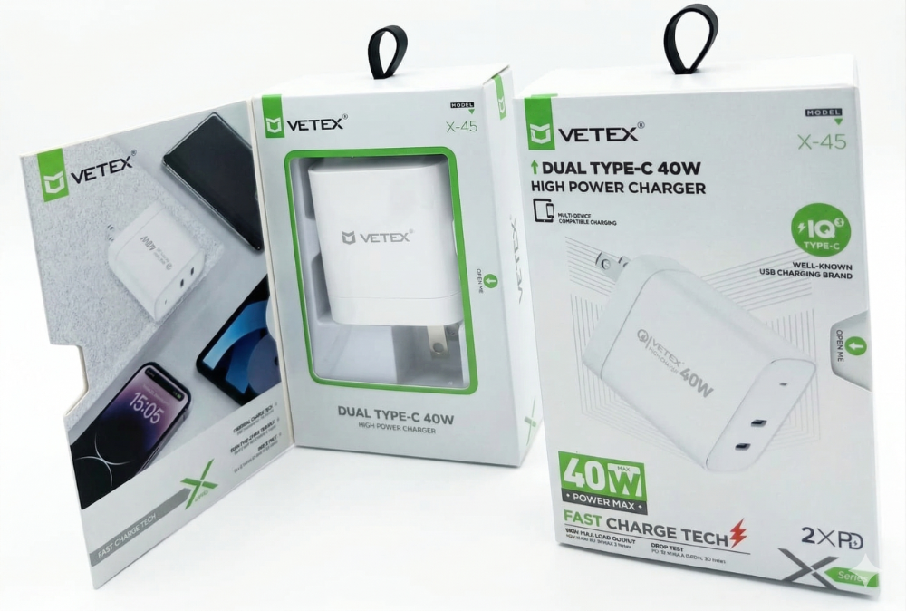 404040 - CABEZA DE CARGADOR VETEX DUAL TC 40W