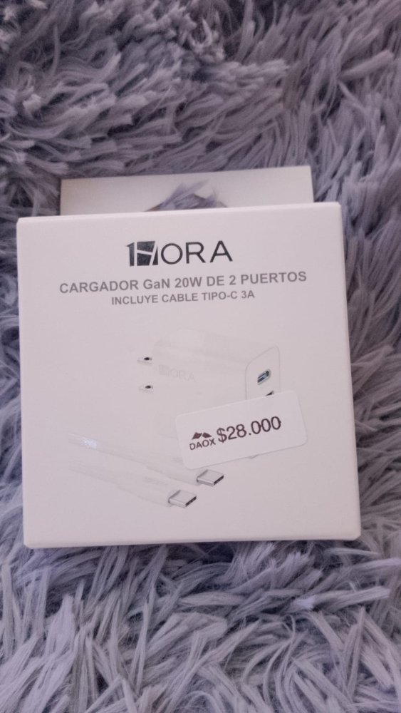 6974368773019 - CARGADOR GAN DE 2 PUERTOS TIPO C Y USB 162 1HORA