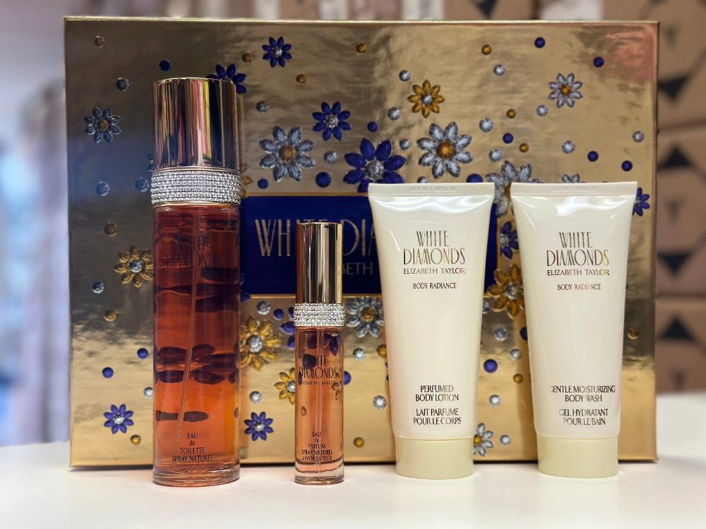 SET ELIZABETH TAYLOR WHITE DIAMONDS WOMEN (4 PC ) 3.3 OZ