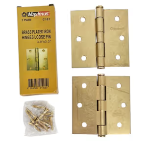 BISAGRA DORADA 3-1/2X3-1/2" 1.8MM 6083-A CON TORNILLO MAXIMUS C101/000149