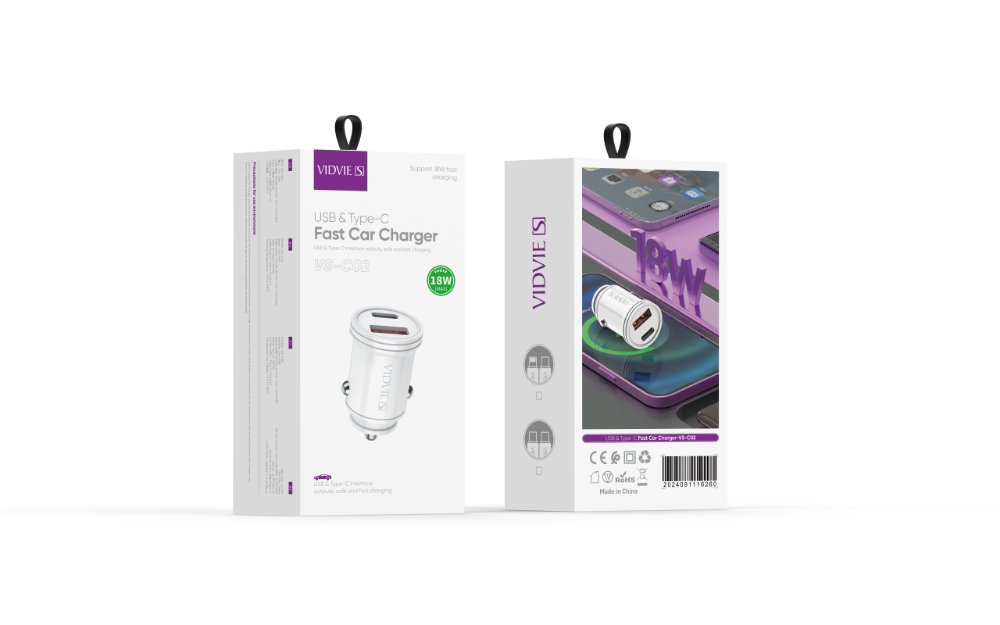 CARGADOR VIDVIE USB-TIPO C C02 18W