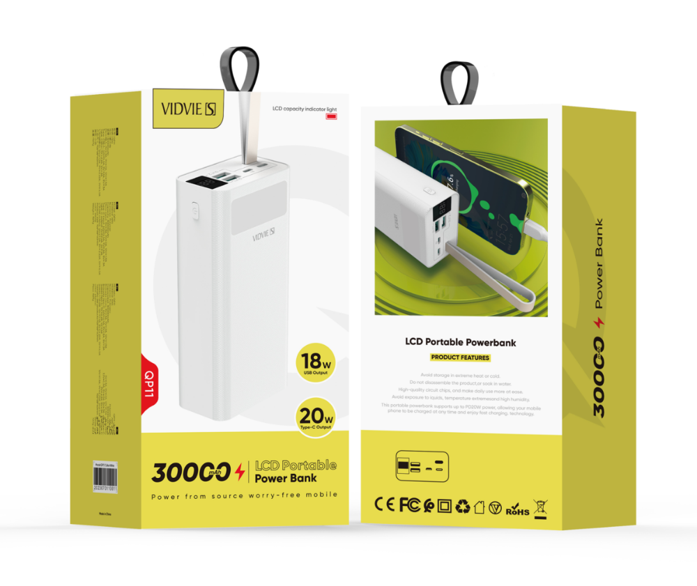 POWER BANK VIDVIE  30000 20W