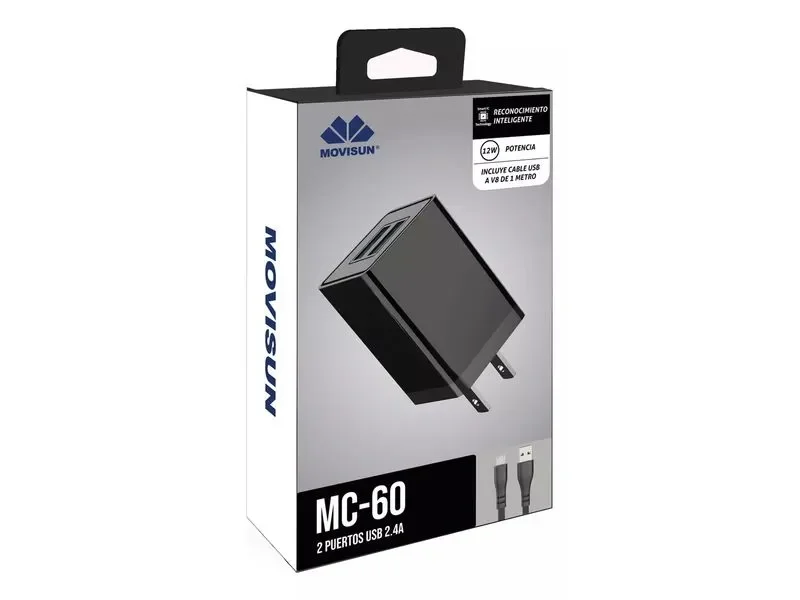 CARGADOR MOVISUN USB A V8 MC-60 1 METRO