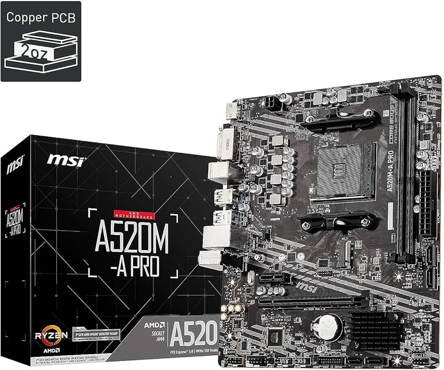 TARJETA MADRE MSI A520-A MATX AM4