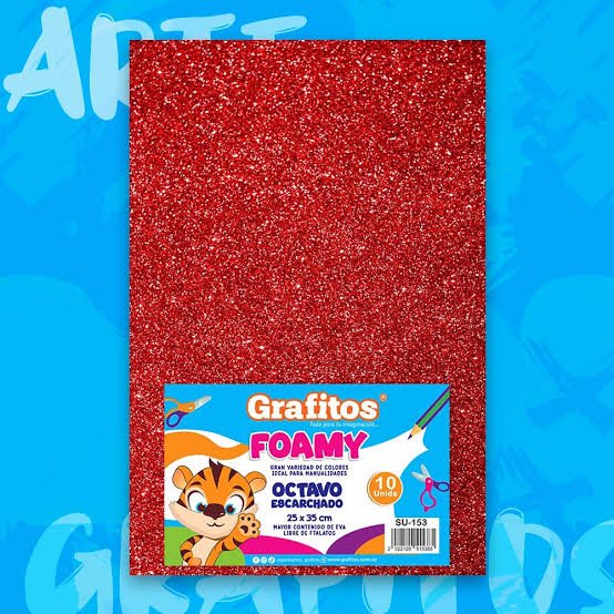 Foamy 1/8 Escarchado - Rojo