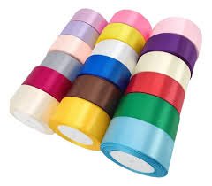Cinta Tela 4cm Colores Azul, Morado, Amarillo, Rojo, Dorado Verde y Rosa