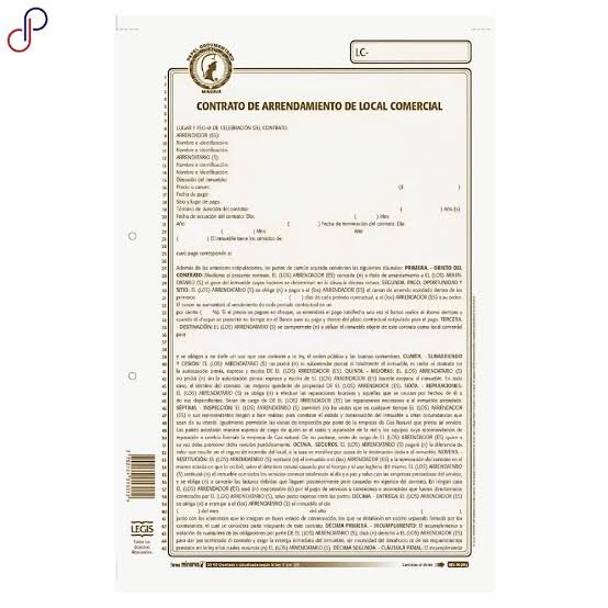 Contrato de arredamiento de local comercial