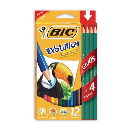 Lapis de Cor BIC Evolution 12 Cores + 4 Lapices