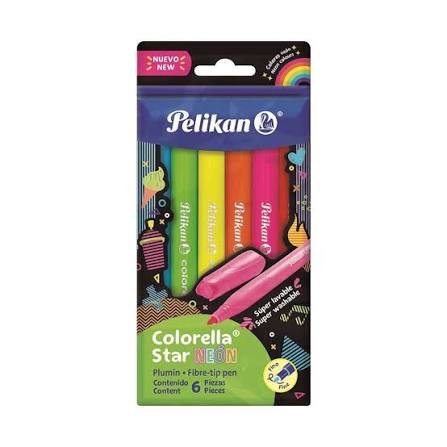 Plumón Colorella Star Junior x6 Neón Pelikan