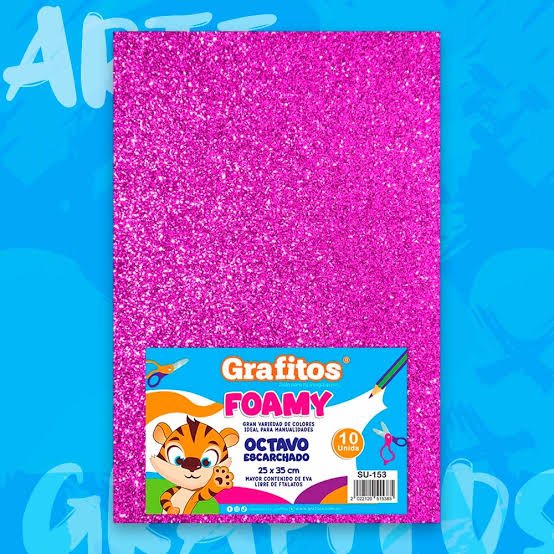 Foamy 1/8 Escarchado - Fucsia