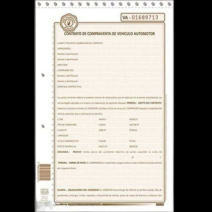 Contrato de compraventa de vehiculo automotor