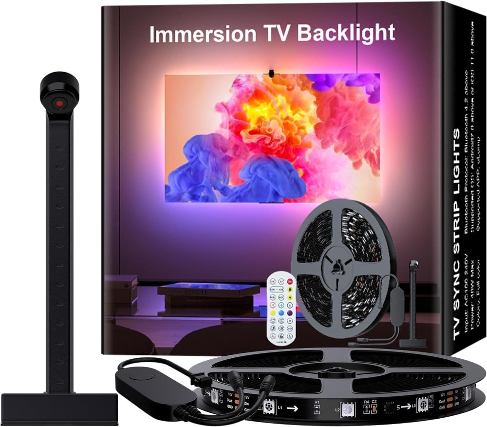 tira de luces LED de 12.4 pies para televisores de 50 a 60 pulgadas,