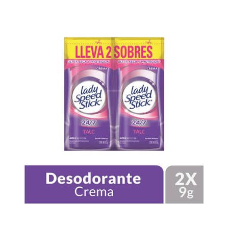 DESODORANTE LADY SPEED STICK SOBRE CREMA ANTITRASPIRANTE X 2