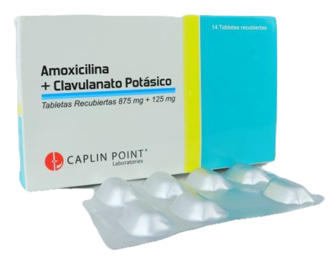 Amoxicilina + Acido Clavulanico 875 + 125 mg Caplin * 14 caps