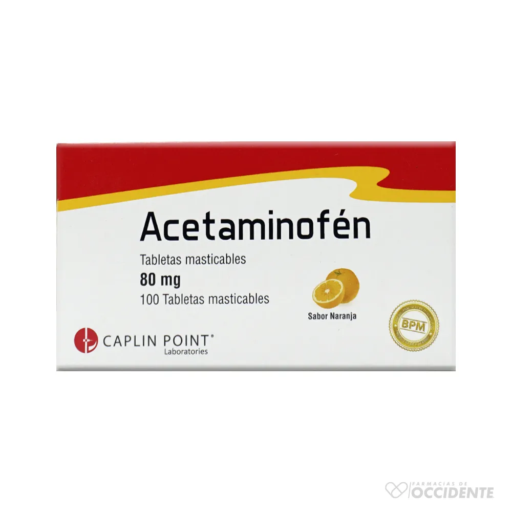 Acetaminofen Caplin niños 80 mg * tab