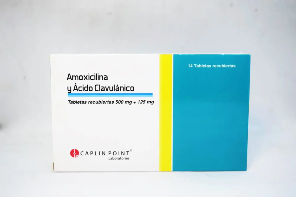 Amoxicilina + Acido Clavulanico Caplin 500 + 125 mg * 14 caps