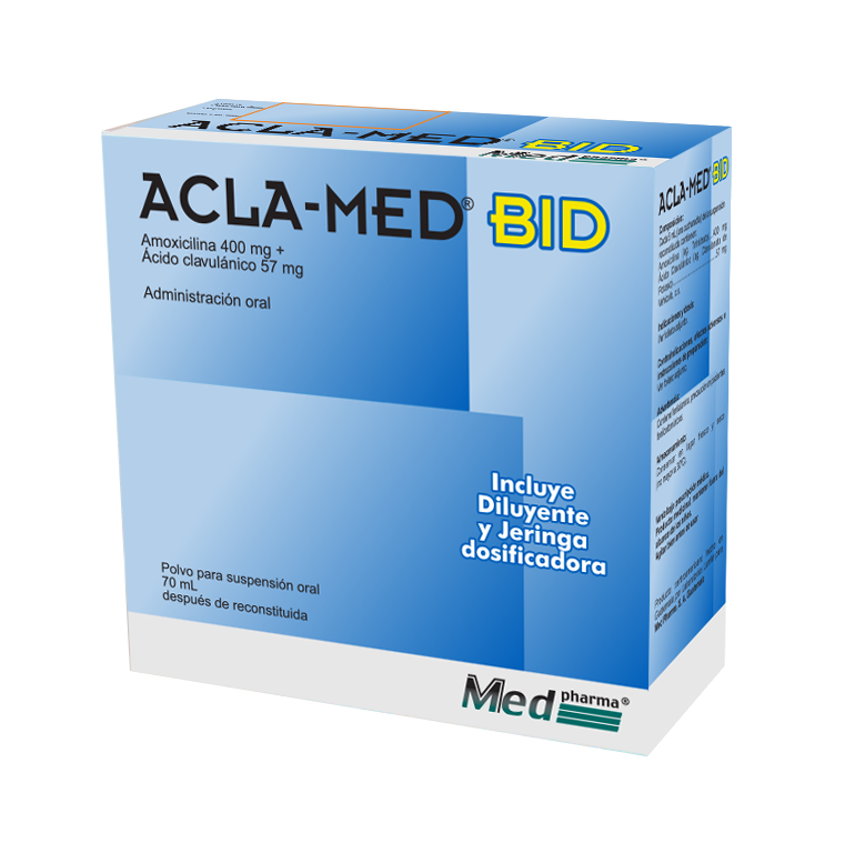 Acla Med Bid susp. (Amoxicilina + Acido clav.) 400 mg / 57 mg * 70 ml