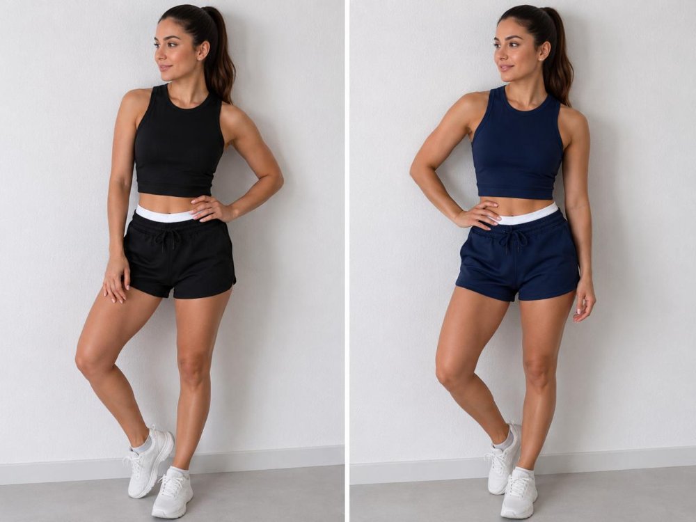 Conjunto top + short detalhe