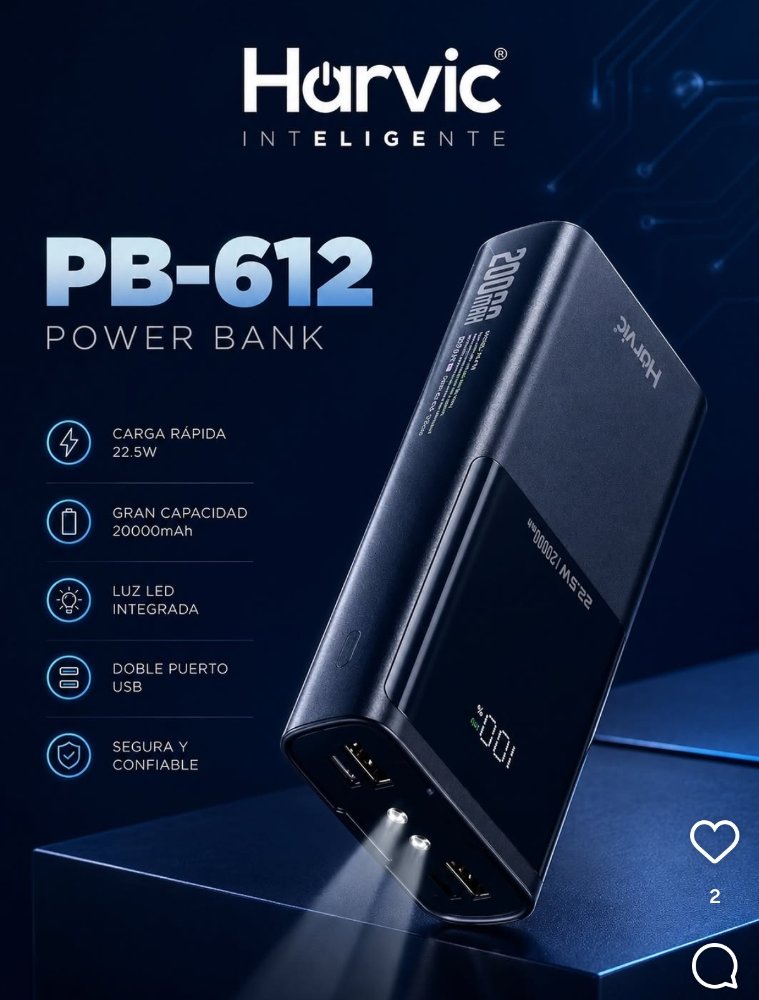 POWER BANK HARVIC PB-612 22.5W