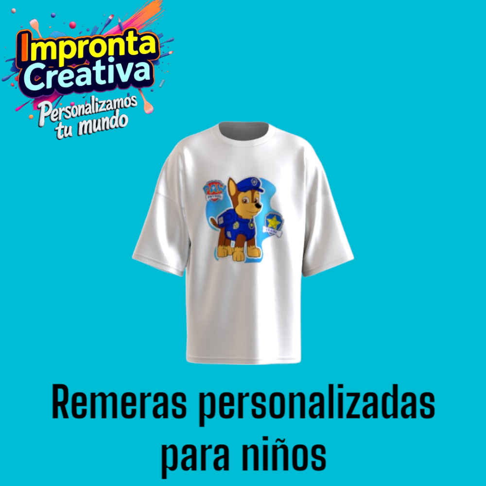 Remeras personalizadas para niños de poliester (blancas)