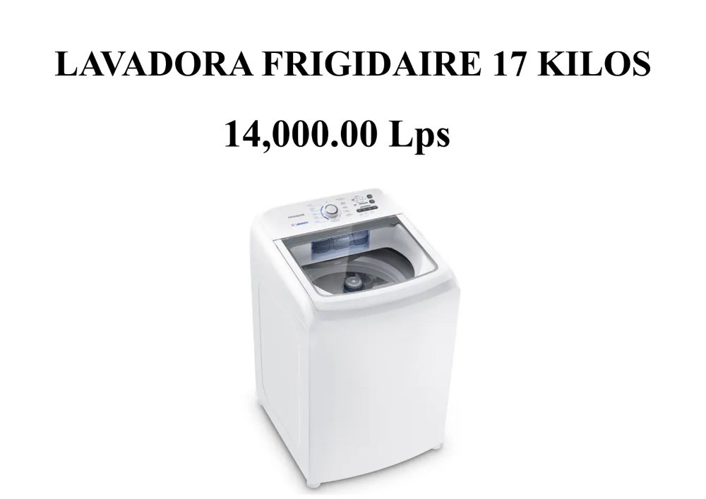LAVADORA FRIGI 17 KGS
